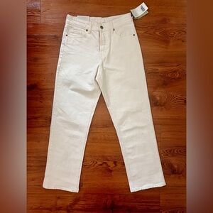 NWT H&M Straight High Waist Button Fly White Jeans Size 36, US 4
